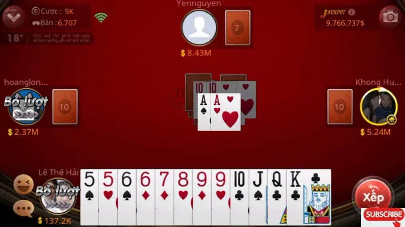 tien lan online 03 Cách chơi Tiến lên online